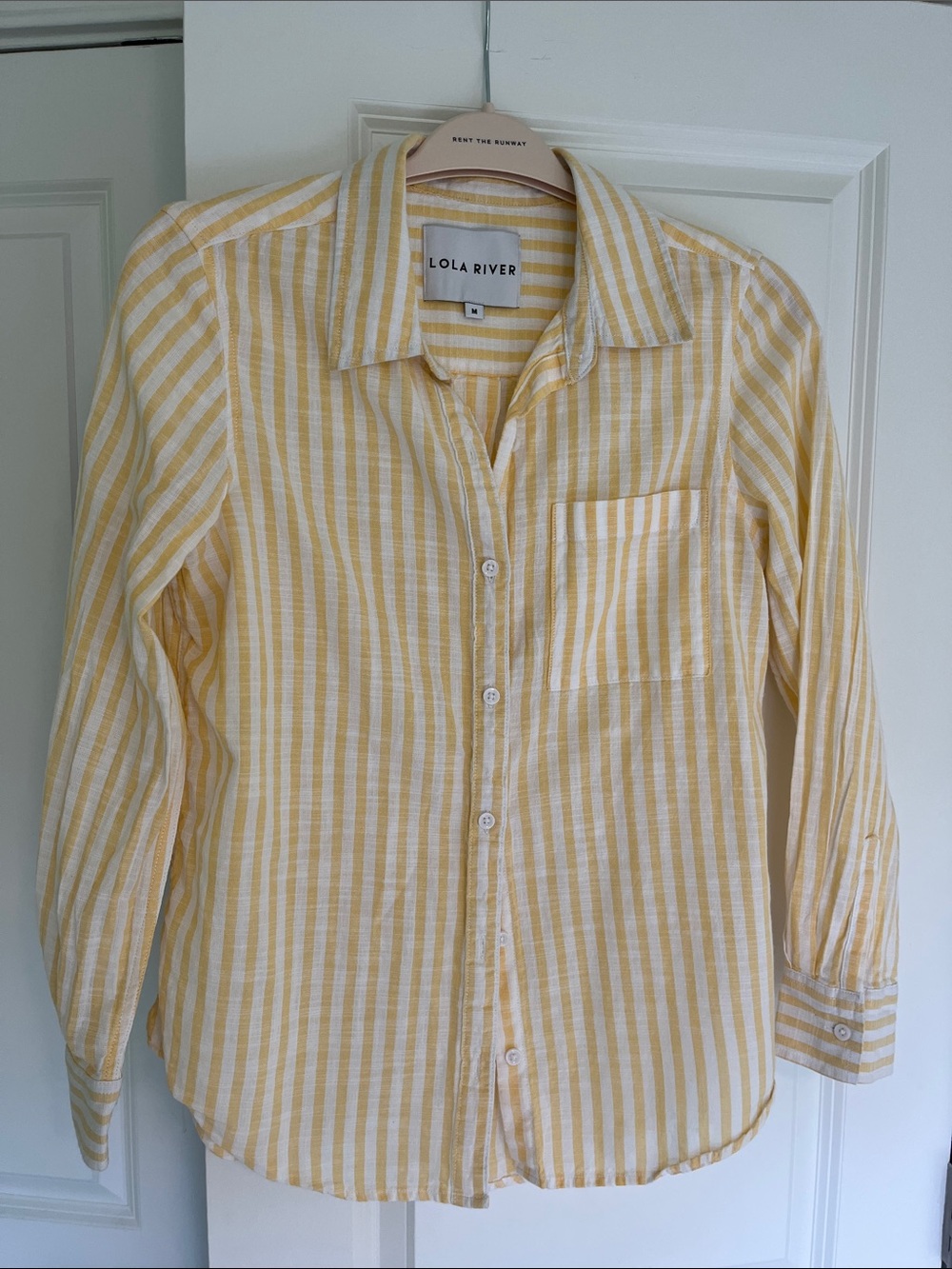 Lola River Yellow & White Striped Kids Button-Down Shirt